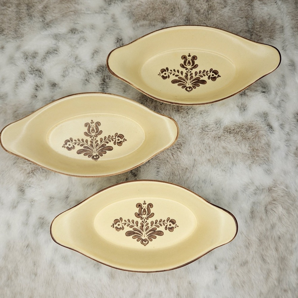 *3 Pfaltzgraff "Village" Au Gratin Dish 8oz 8" Stoneware Bakeware 260 Oven Micro
